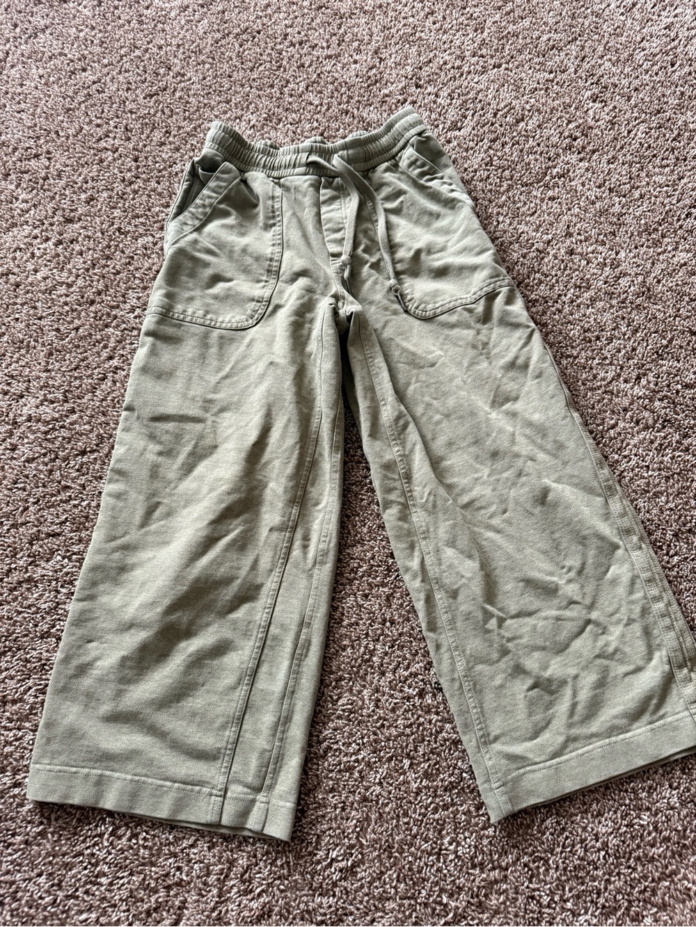 Athleta Olive Farallon Heathered wide crop pants